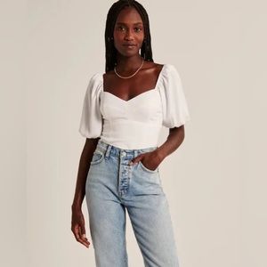 Abercrombie Corset Puff Sleeve Top